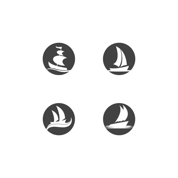 Yacht Icon Symbol Logo Vector Template — Stock Vector