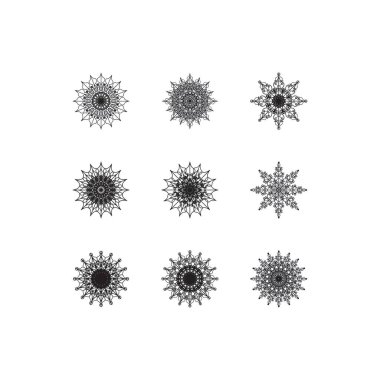 Mandala logo tasarımı vektör çizimi