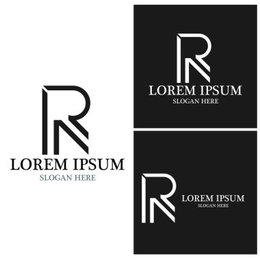 R Harfi Okunun vektör illüstrasyon simgesi Logo Şablonu tasarımı