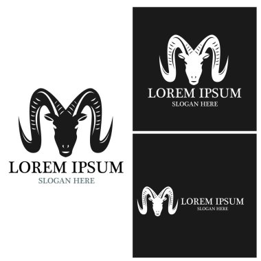 Keçi Logosu Şablon vektör illüstrasyon tasarımı