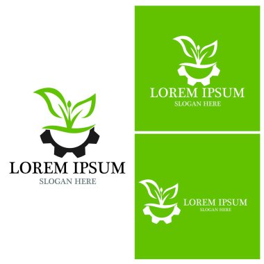 Doğa yaprağı simgesi ve sembol vektörü