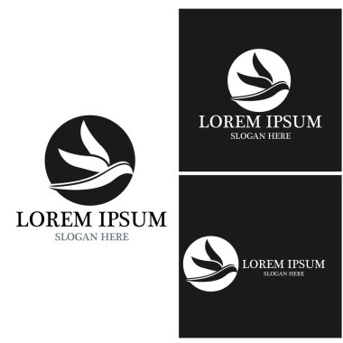 Kuş simgesi ve sembol vektör illüstrasyonu