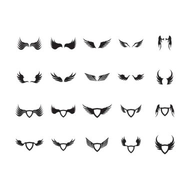 Kuş kanatları logo vektör şablonu