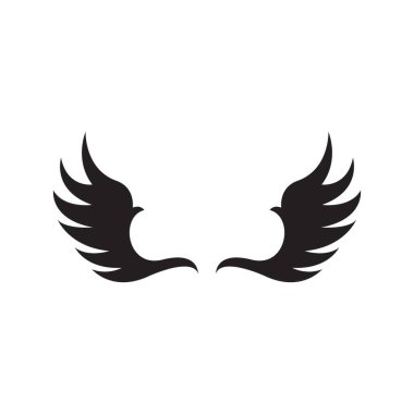 Kuş kanatları logo vektör şablonu