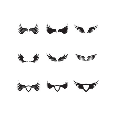 Kuş kanatları logo vektör şablonu