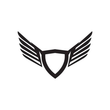 Kuş kanatları logo vektör şablonu