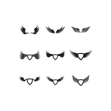 Kuş kanatları logo vektör şablonu