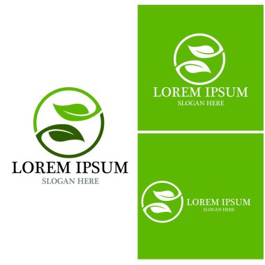 Doğa yaprağı simgesi ve sembol vektörü