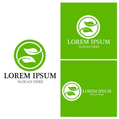 Doğa yaprağı simgesi ve sembol vektörü