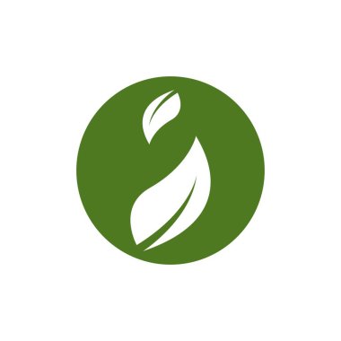 Doğa yaprağı simgesi ve sembol vektörü