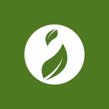 Doğa yaprağı simgesi ve sembol vektörü