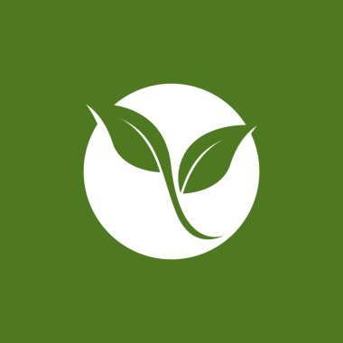 Doğa yaprağı simgesi ve sembol vektörü
