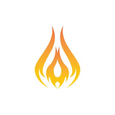 Ateş simgesi ve sembol vektör illüstrasyonunu ateşle