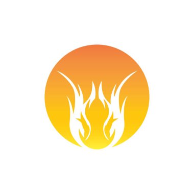 Ateş simgesi ve sembol vektör illüstrasyonunu ateşle