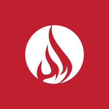 Ateş simgesi ve sembol vektör illüstrasyonunu ateşle