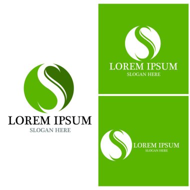 Doğa yaprağı simgesi ve sembol vektörü