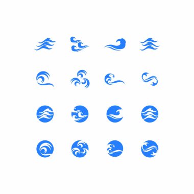 Su dalgası simgesi vektör çizim logosu