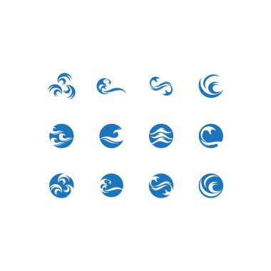 Su dalgası simgesi vektör çizim logosu