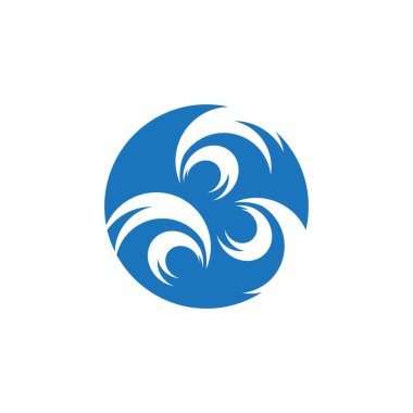 Su dalgası simgesi vektör çizim logosu