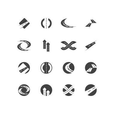 Black Road Way Logo Vector Template