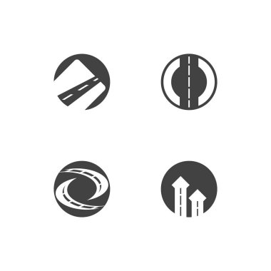 Black Road Way Logo Vector Template