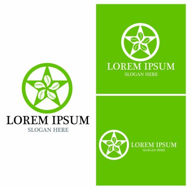 Doğa yaprağı simgesi ve sembol vektörü