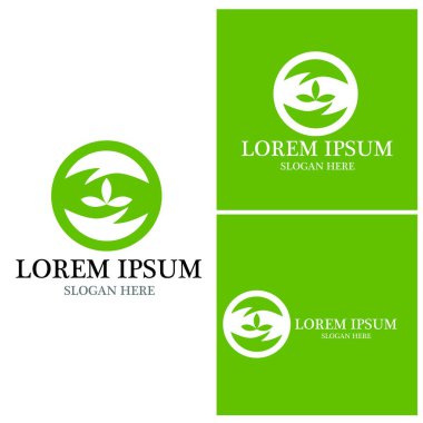 Doğa yaprağı simgesi ve sembol vektörü