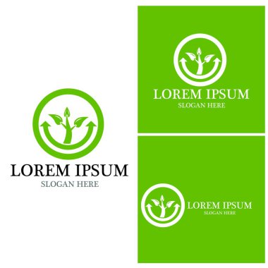 Doğa yaprağı simgesi ve sembol vektörü