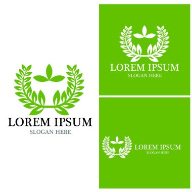 Doğa yaprağı simgesi ve sembol vektörü