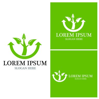 Doğa yaprağı simgesi ve sembol vektörü