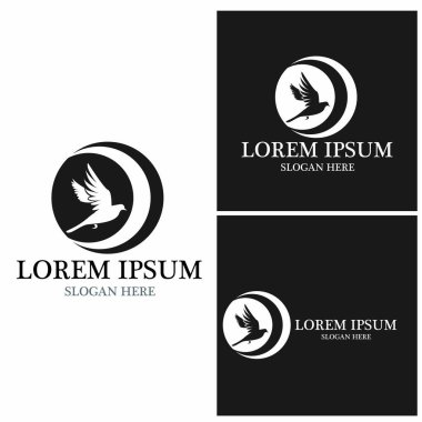 Kuş simgesi ve sembol vektör illüstrasyonu