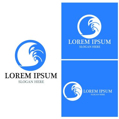 Su dalgası simgesi vektör çizim logosu