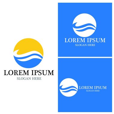 Su dalgası simgesi vektör çizim logosu