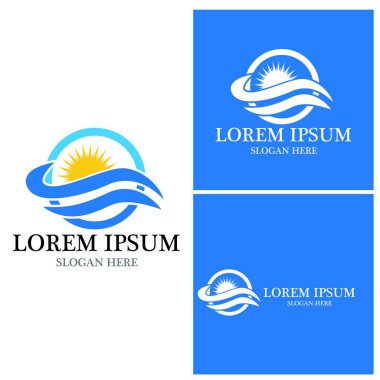 Su dalgası simgesi vektör çizim logosu