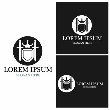 Shield War Spartan Helmet Logo Template Vector