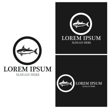 Balık logosu şablonu. Yaratıcı vektör sembolü