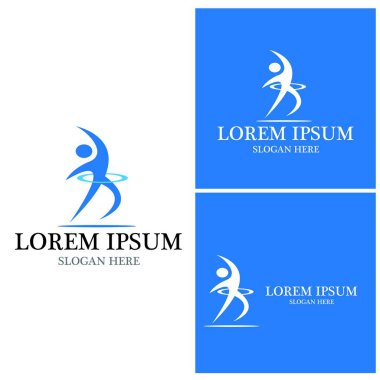 Yoga insanları logo vektör çizimi