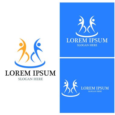 Yoga insanları logo vektör çizimi