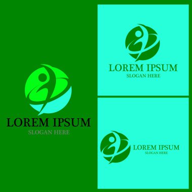 Yoga insanları logo vektör çizimi