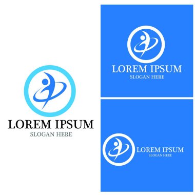 Yoga insanları logo vektör çizimi