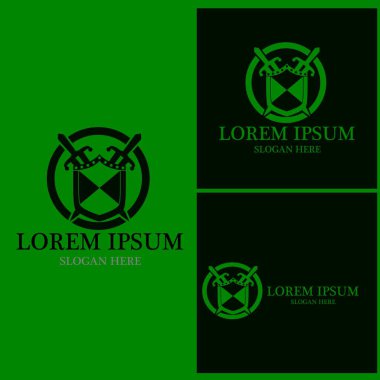 Shield War Logo Template Vector