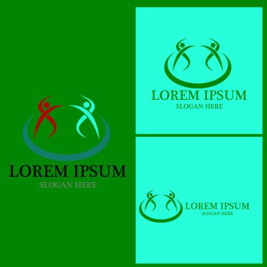 Yoga insanları logo vektör çizimi