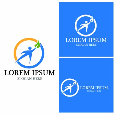 Yoga insanları logo vektör çizimi