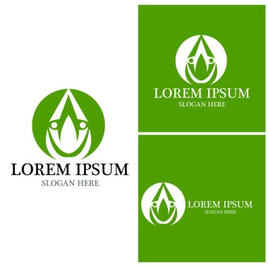 Yeşil ağaç yaprağı ekoloji doğa elementi vektörü logoları