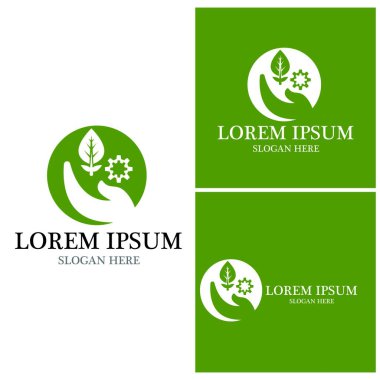 Yeşil ağaç yaprağı ekoloji doğa elementi vektörü logoları