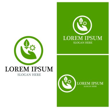 Yeşil ağaç yaprağı ekoloji doğa elementi vektörü logoları