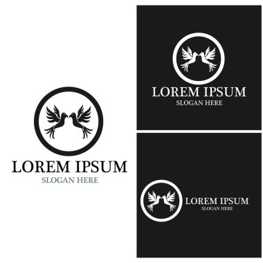 Kuş simgesi ve sembol vektör illüstrasyonu