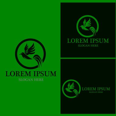 Kuş simgesi ve sembol vektör illüstrasyonu