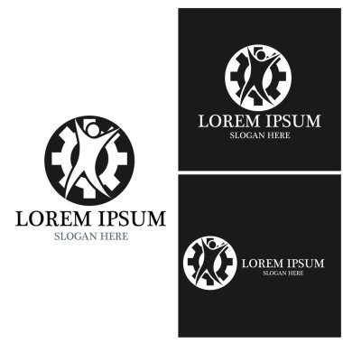 Gear Logo Şablonu vektör çizimi tasarımı