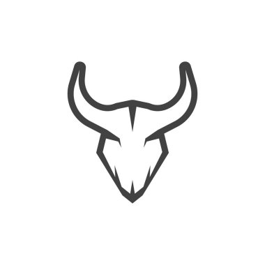 Boğa boynuz logosu vektör şablonu